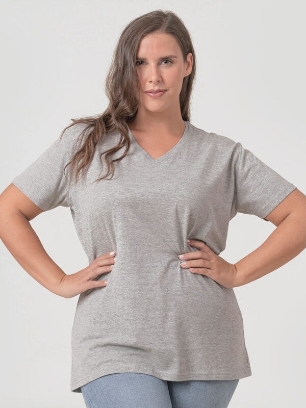 T-shirt donna manica corta collo a V CURVES - immagine 2