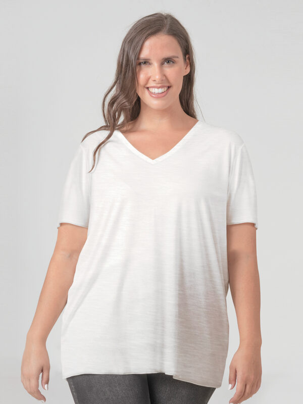 T-shirt donna manica corta collo a V CURVES - immagine 2