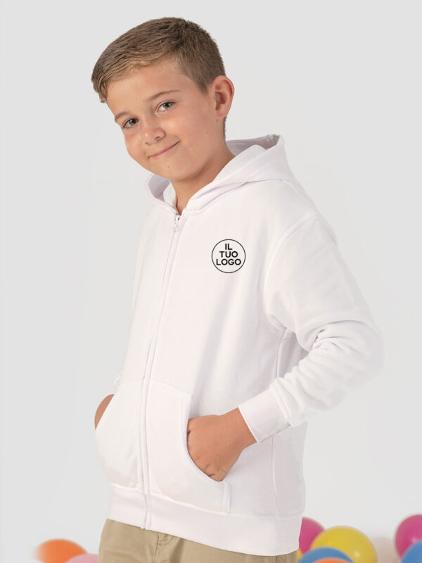 Felpa bambino cappuccio e zip PREMIUM UNISEX - immagine 6