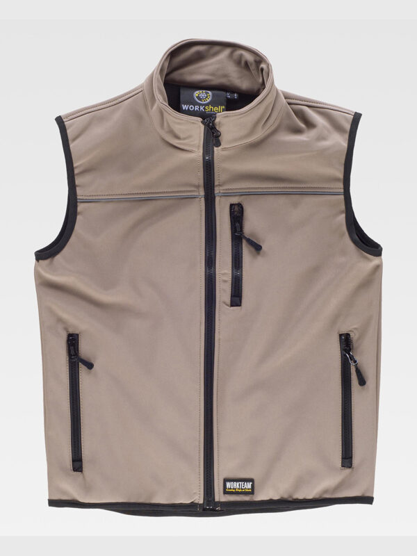 Gilet Workshell con bordino sul petto riflettente - immagine 3