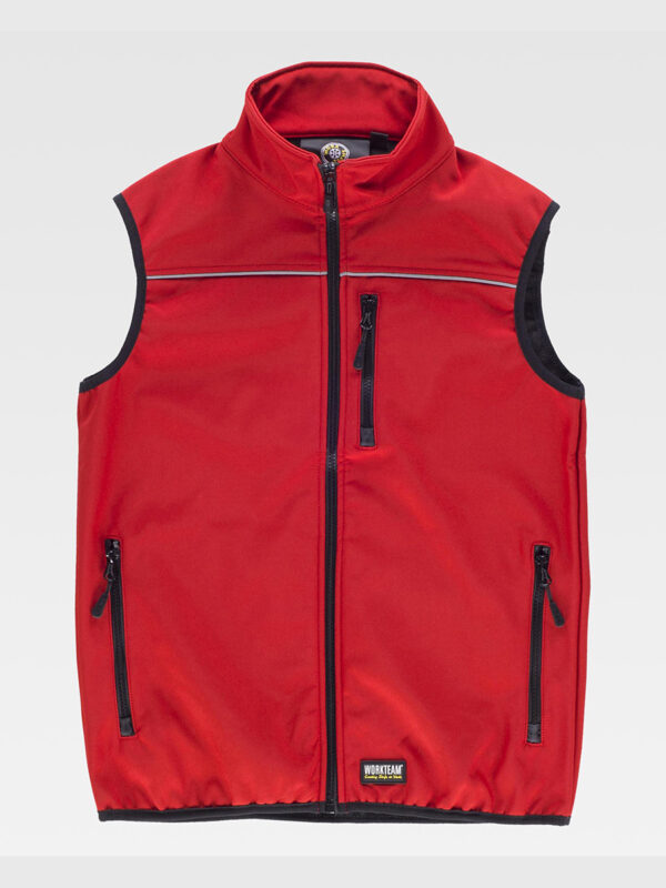 Gilet Workshell con bordino sul petto riflettente