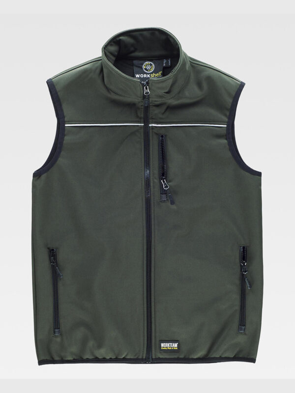 Gilet Workshell con bordino sul petto riflettente - immagine 7