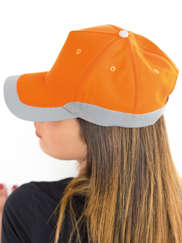 Cappello visiera curva 5 pannelli alta visibilita HELPY