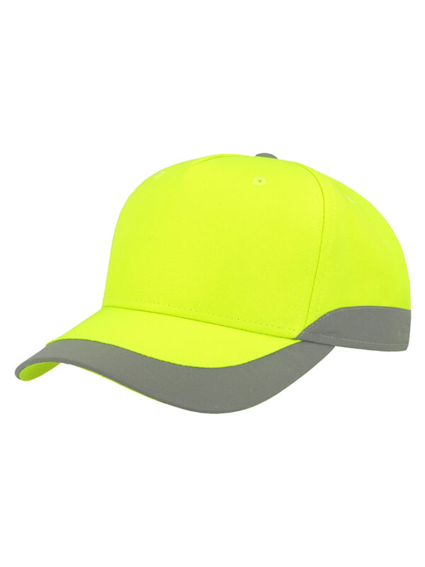 Cappello visiera curva 5 pannelli alta visibilita HELPY - immagine 3